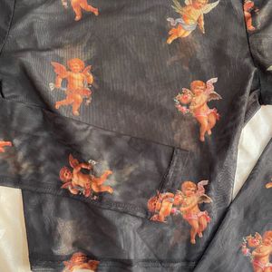 Sheer Cherub Print Top