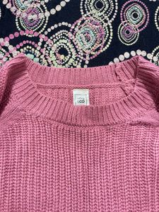 Pink Knit Pullover Sweater
