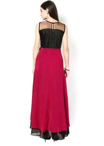 Cherry Red &amp; Black High Low Dress