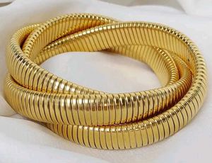 Chunky Gold Tone Bangle Bracelet