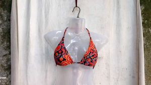 10249. Paisley Print Bikini Top