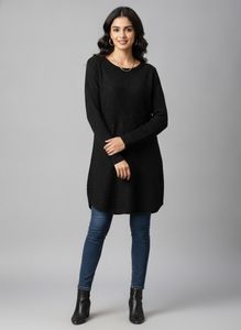 Sparkly Black Tunic Top