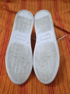 Stylish White &amp; Tan Sneakers