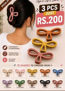 Stylish Matte Bow Hair Claw Clips