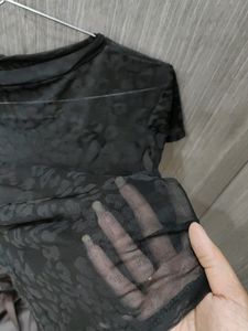 Sheer Floral Mesh Top