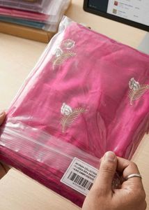 Pink Embroidered Saree