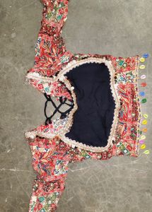 Vibrant Striped Lehenga Choli