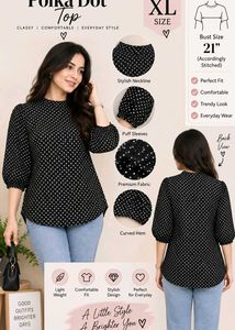 Chic Polka Dot Puff Sleeve Top