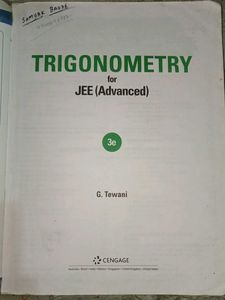 Trigonometry for JEE (Advanced) by G. Tewani