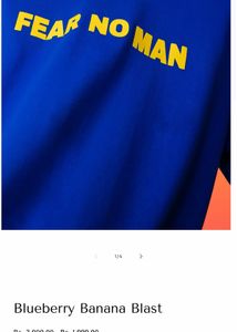 Bold Blue "Fear No Man" Graphic Tee