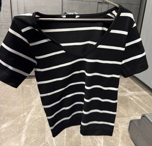 Striped V-Neck Crop Top