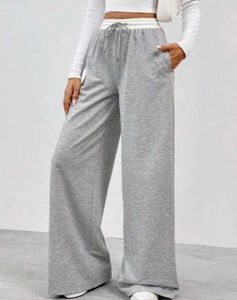 Stylish Grey Wide Leg Lounge Pants
