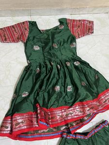 Green Kurta Set with Palazzo Pants