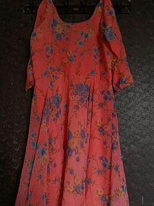 Peach Color Anarkali Kurta