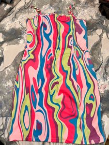 Vibrant Abstract Print Mini Dress