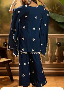 Elegant Navy Bandhani Kurta Set