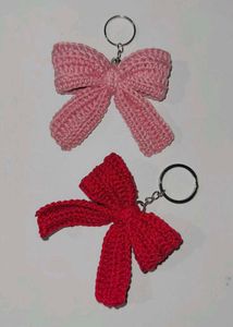 Crocheted Bow Keychain
