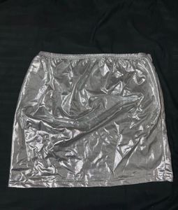 Shiny Silver Mini Skirt