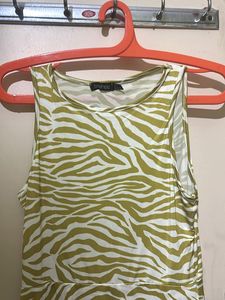 Zebra Print Sleeveless Wrap Dress
