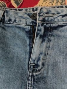 Light Wash Denim Mini Skirt