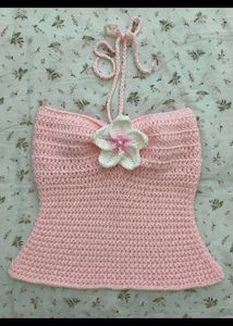 Handmade Crochet Flower Crop Top