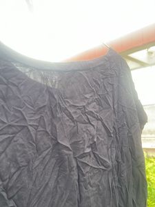 Black White Floral Print Top