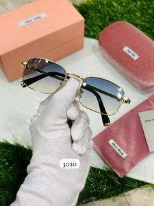 Miu Mi Gold Frame Gradient Sunglasses