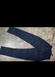 Stylish Navy Blue Paperbag Waist Pants