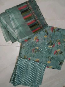 Beautiful Teal Floral 3 piece suit material