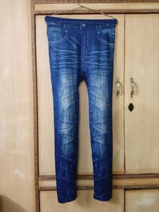 Girls' Denim Look Stretch Leggings | Strechible