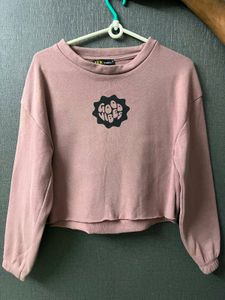 Trendy "Good Vibes" Cropped Sweatshirt