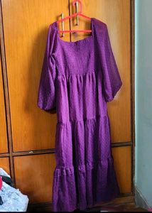 Flowy Purple Ruffled Dress