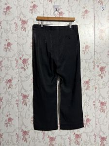 Black Cropped Wide-Leg Pants