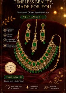 Traditional Green Stone Jewellery Set