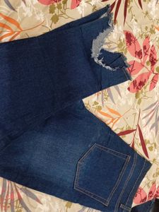 Stylish Blue Denim Flare Jeans