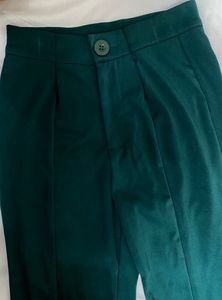 Green Slit Cut Pants
