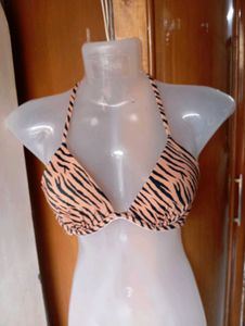Tiger Print Bikini Top
