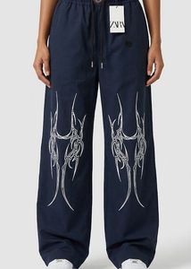 Graphic Wide Leg Pants(30-34 size)
