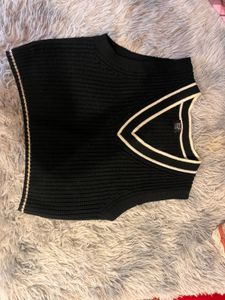 Black V-Neck Sweater Vest