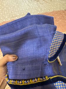 manyavar Men's Blue Kurta