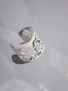 Silver Rose Cuff Bracelet