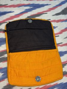 Embellished Yellow Clutch Bag