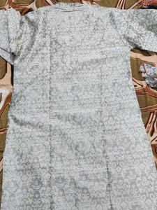 Men's Kurta Grey Patterned
