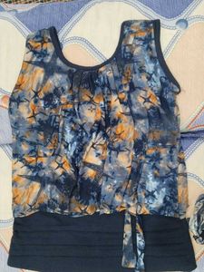 Stylish Tie-Dye Star Print Top