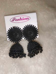 Black Jhumka Earrings