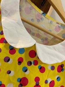 Yellow Polka Dot Peter Pan Collar Top