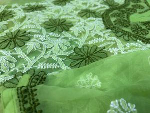 parrot Green Chikankari Kurta