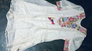 Embroidered White Kurta Set with Dupatta