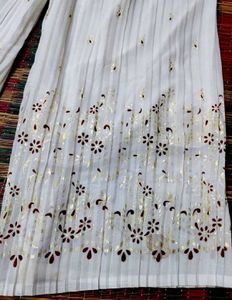 Elegant White Palazzo Pants with Floral Detail
