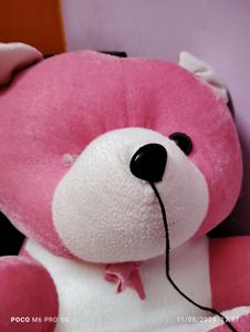 🧸 Teddy Bear Pink With Heart One Eye Gone